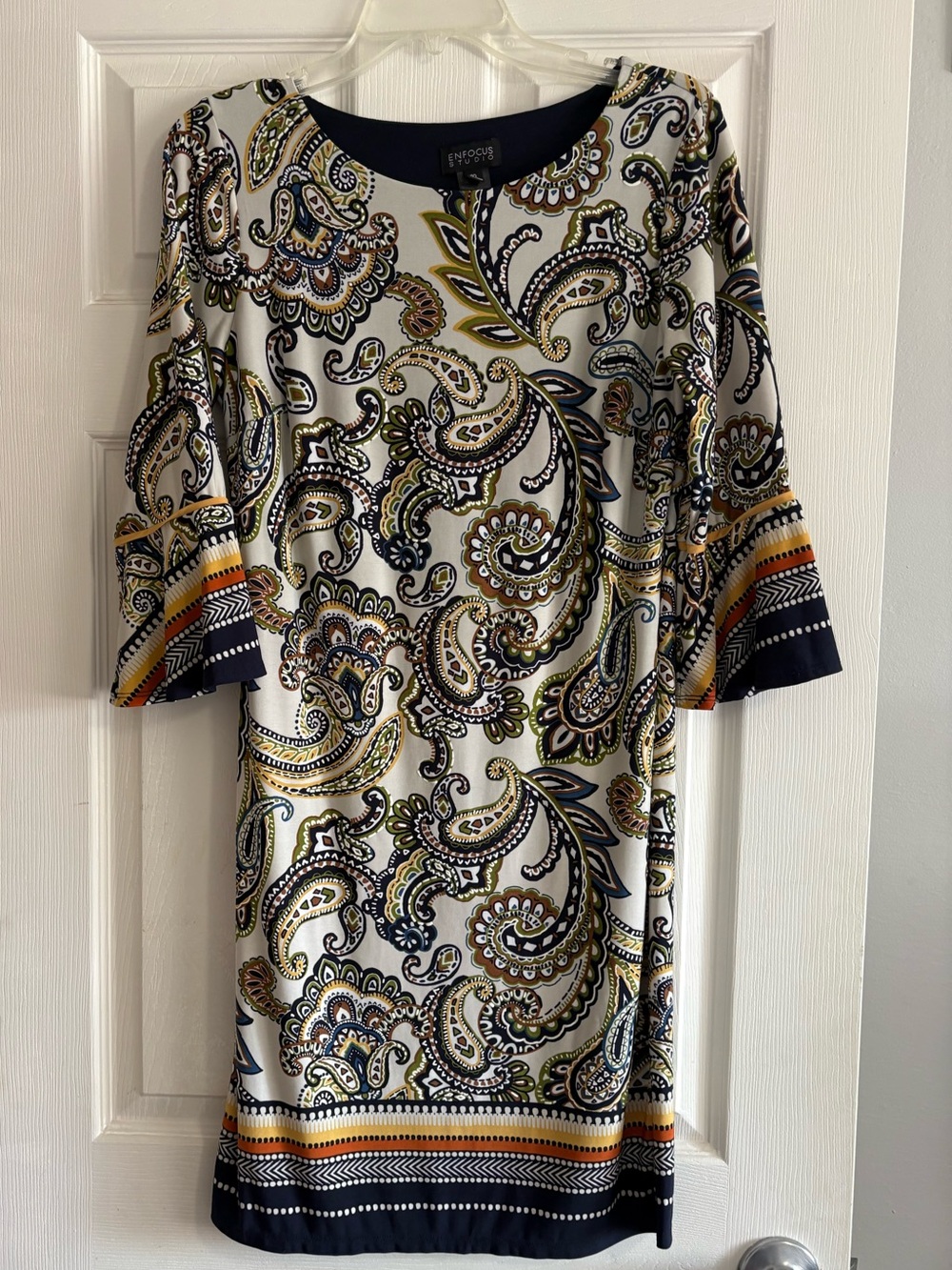 Multi color paisley print dress